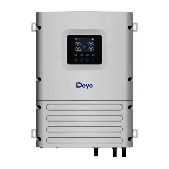 Deye hybrid inverter with battery and solar management for backup power.